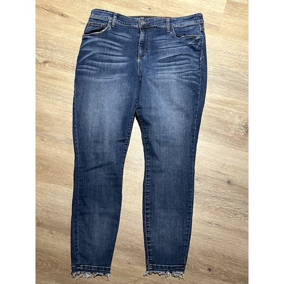 Kut from the Kloth Jeans 16‎ Donna High Rise Ankle Skinny Raw Hem EUC - Picture 6 of 10